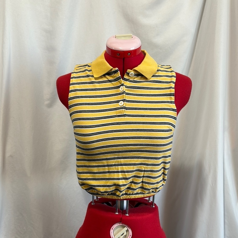 Urban Heritage Yellow and Black Striped Tank Top SM242